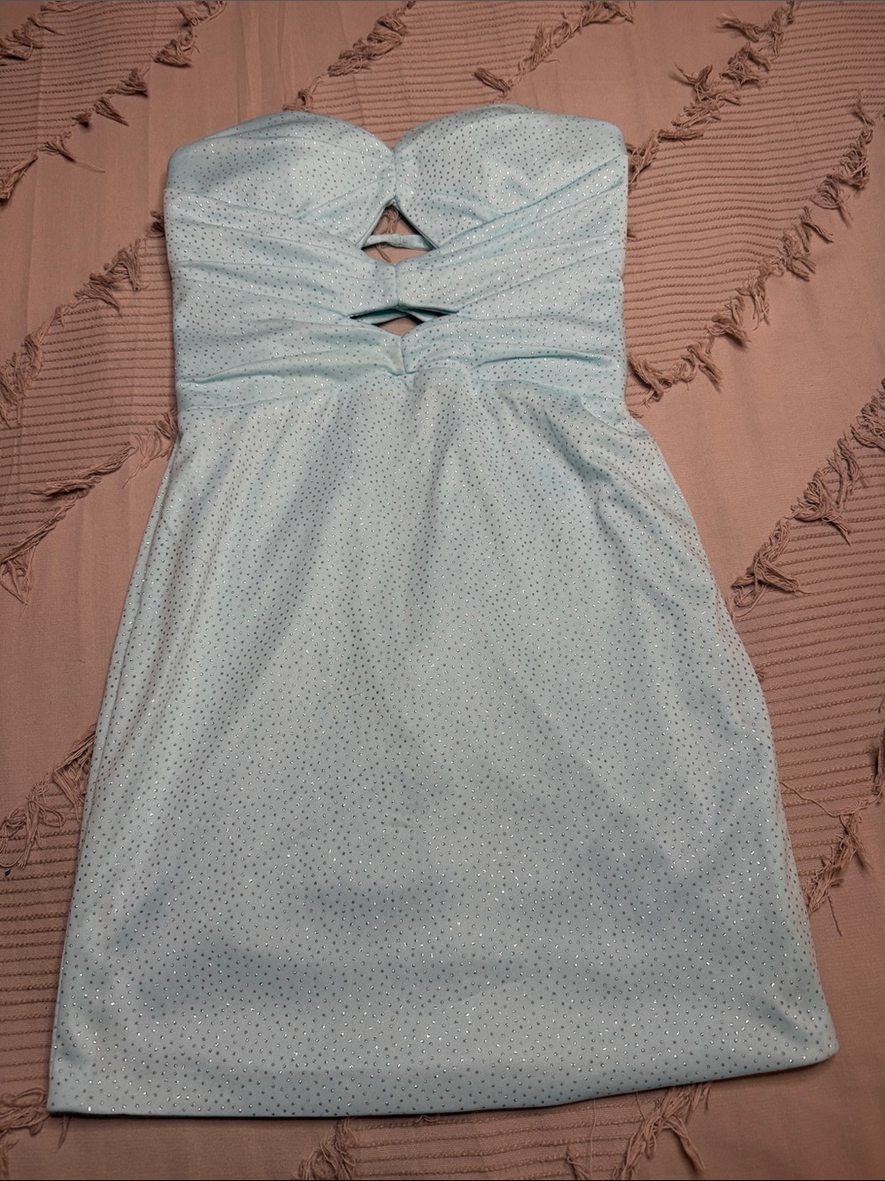 Homecoming Dress Strapless Cutout Mini in Light Blue size 0